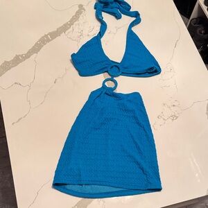 Blue Halter cut out dress nwot